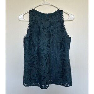 Ann Taylor Teal Lace Sleeveless Vest Top – Size 00P Petite